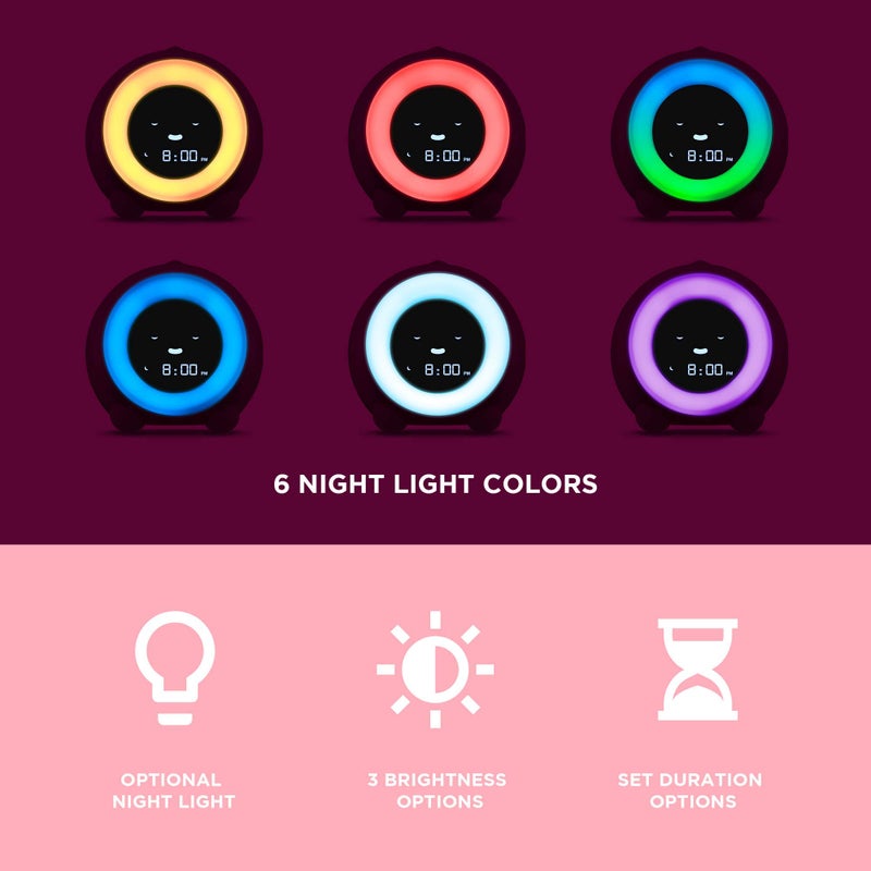 LittleHippo Mella: Kids Alarm Clock, Ready to Rise Children's Sleep Trainer, Night Light, Sound Machine and OK to Wake for Toddlers and Kids - Blush Pink (Updated 2025) - Image 3